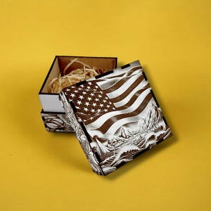 Patriotic USA Keepsake Box – Laser‑Engraved Gift