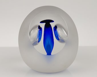 Vintage Studio AHUS Art Glass Briefbeschwerer Hanna Dreutler & Arthus Zirnsack 1990 Schweden HD-AZ aw11 Schwedisches skandinavisches Sammlerdesign