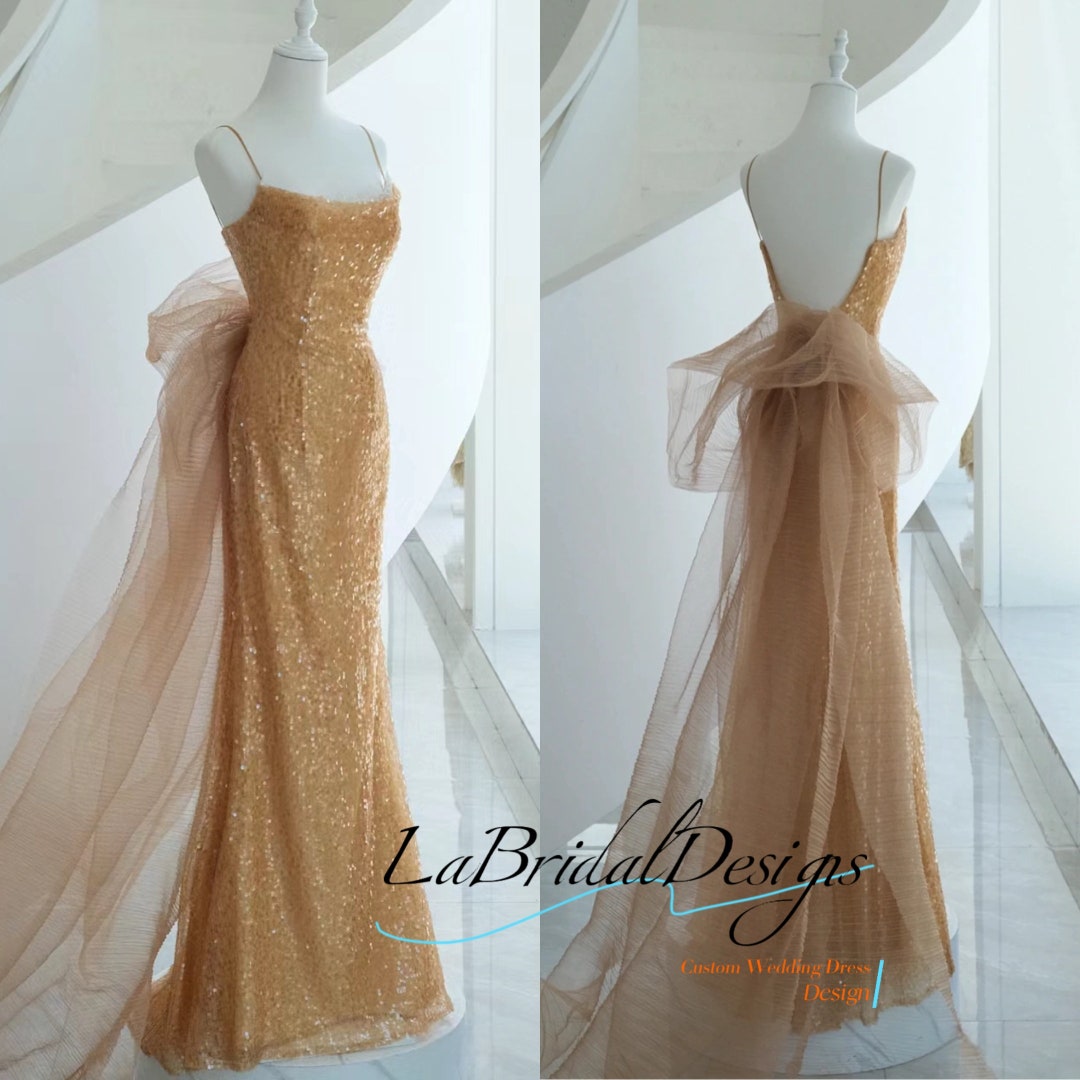 Gold Sleeveless Cocktail Dress