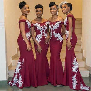 Bridesmaid Dress Burgundy Etsy Singapore