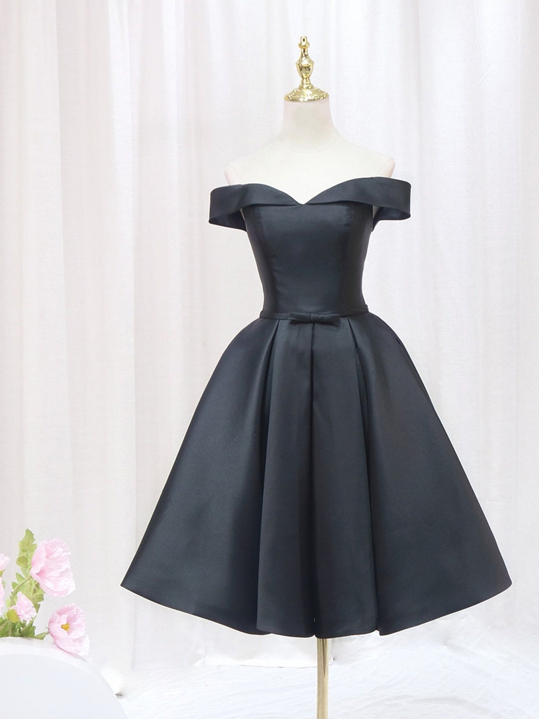Black Sexy Off The Shoulder Short Prom Party Dresses main image 1
