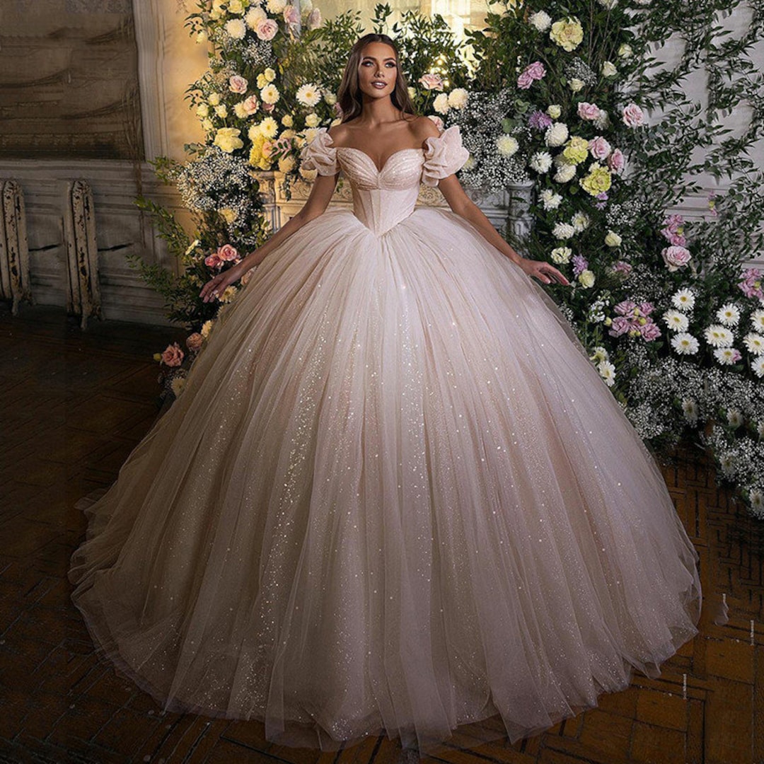 Luxury Bling Princess Wedding Dresses Sweetheart off the Etsy