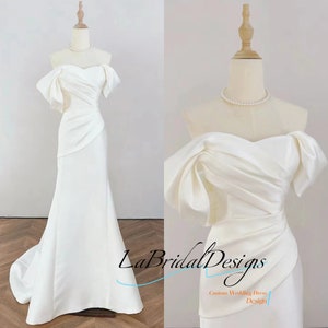 New Mermaid Wedding Dresses with Small Train Elegant Boat Neck Sexy Backless Wedding Dress