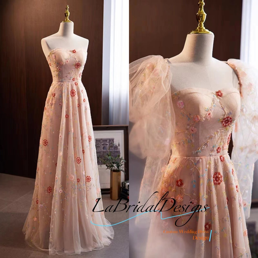 New Flower Evening Dress Sweetheart Lace Prom Dress Embroidery Etsy
