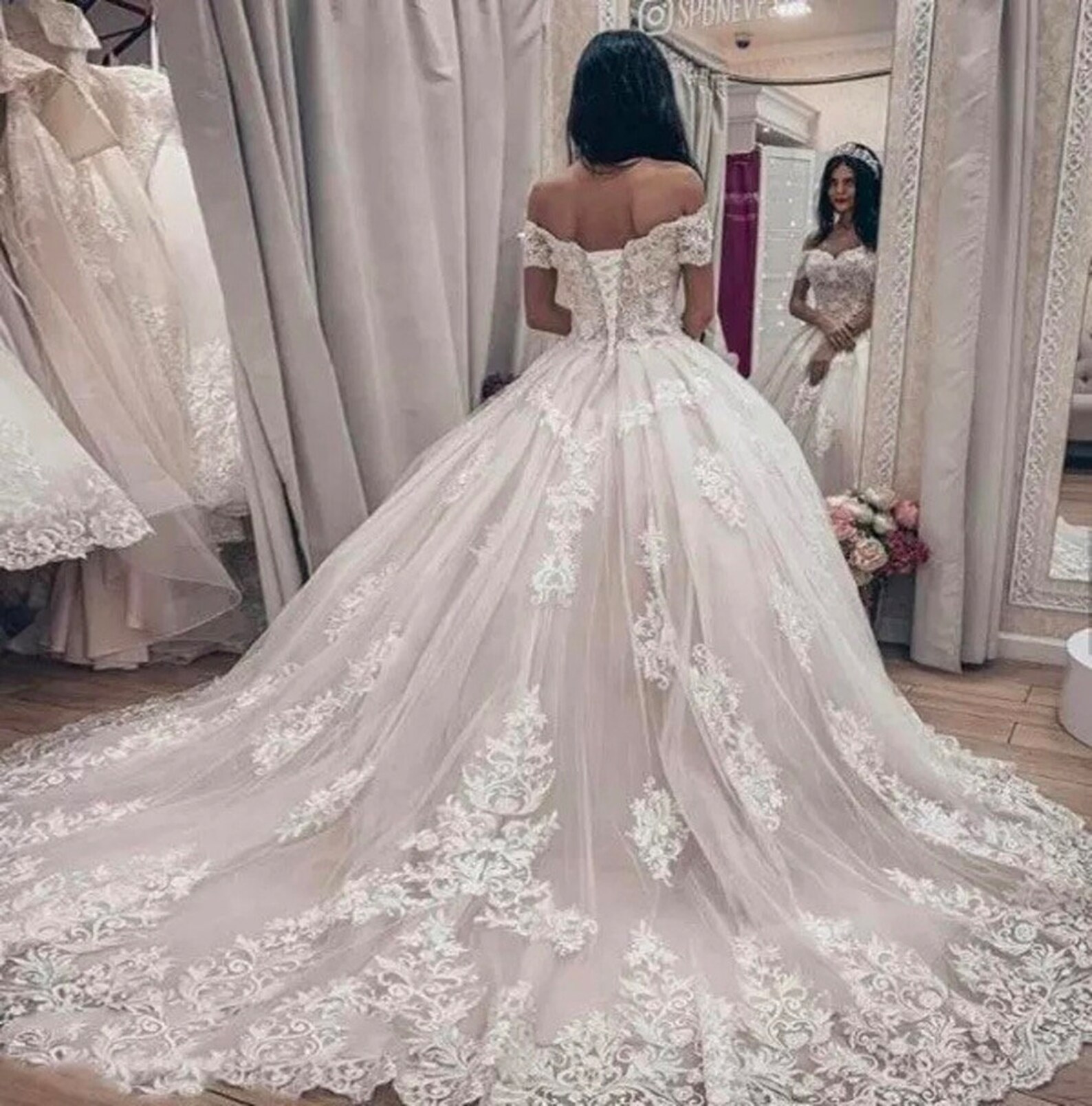 Luxury Lace Appliques Princess Wedding Dresses Sweetheart off - Etsy