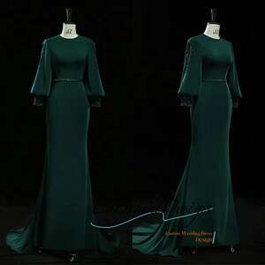 Elegant Emerald Green Long Evening Dress,Sheath Emerald Green Formal Gown Y2177 main image 1
