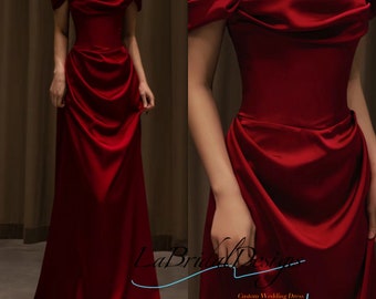 Off-Shoulder Plain A-Line Evening Gown Long Corset Prom Evening Formal Dresses