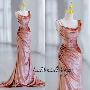 Rose Gold Cowl Back Sequin Bridesmaid Dress Mermaid Gold Sequin Bridesmaid Dress,Cowl Back Formal Maxi Dress