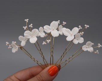 Blossom Wedding Floral Hair Pins Set - Bridal Hair Pins - Flower Hair Pins - Bridal Hair Accessory - Bridesmaid Hair Accessory