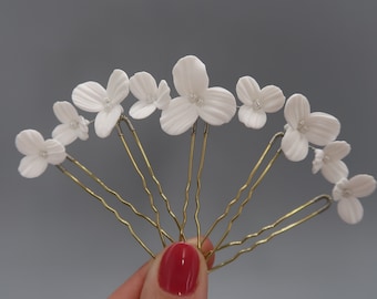 Wedding Floral Hair Pins Set - Bridal Hair Pins - Flower Hair Pins - Bridal Hair Accessory - Bridesmaid Hair Accessory