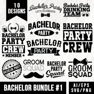 Despedida de soltero SVG, Equipo de novios SVG, Escuadrón de novios PNG, Paquete de corte de padrinos de boda, Camisa de padrino, Paquete de silueta, Imágenes prediseñadas cricut, Archivo cortado svg