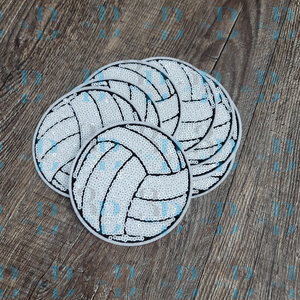 Volleyball Sequin Patch, diy patch, iron on patch, Volleyball