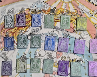 Handgjorda Tarotkort Nyckelring i Harts, Häxberlock
