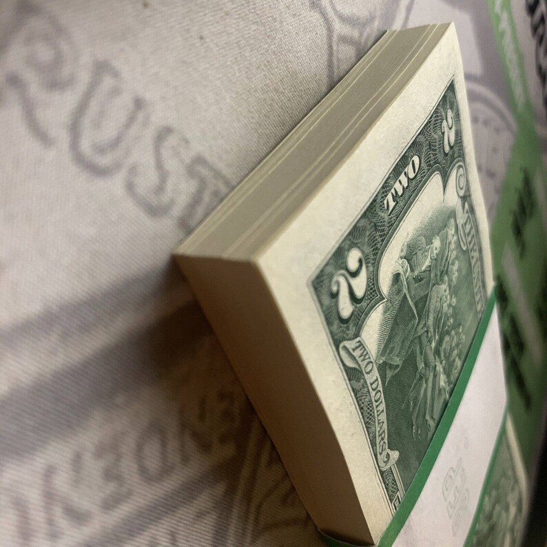 100X 2 Dollar Bills Full Strap of Two Dollar Bills Etsy