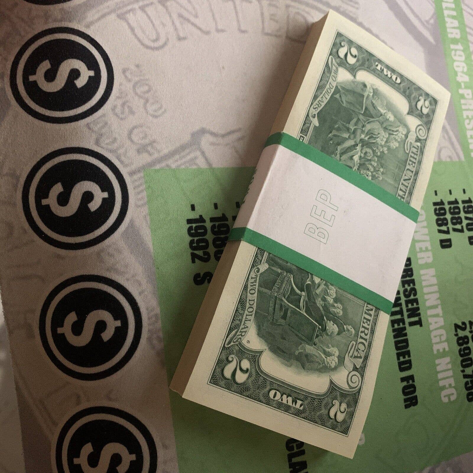 100X 2 Dollar Bills Full Strap of Two Dollar Bills Etsy