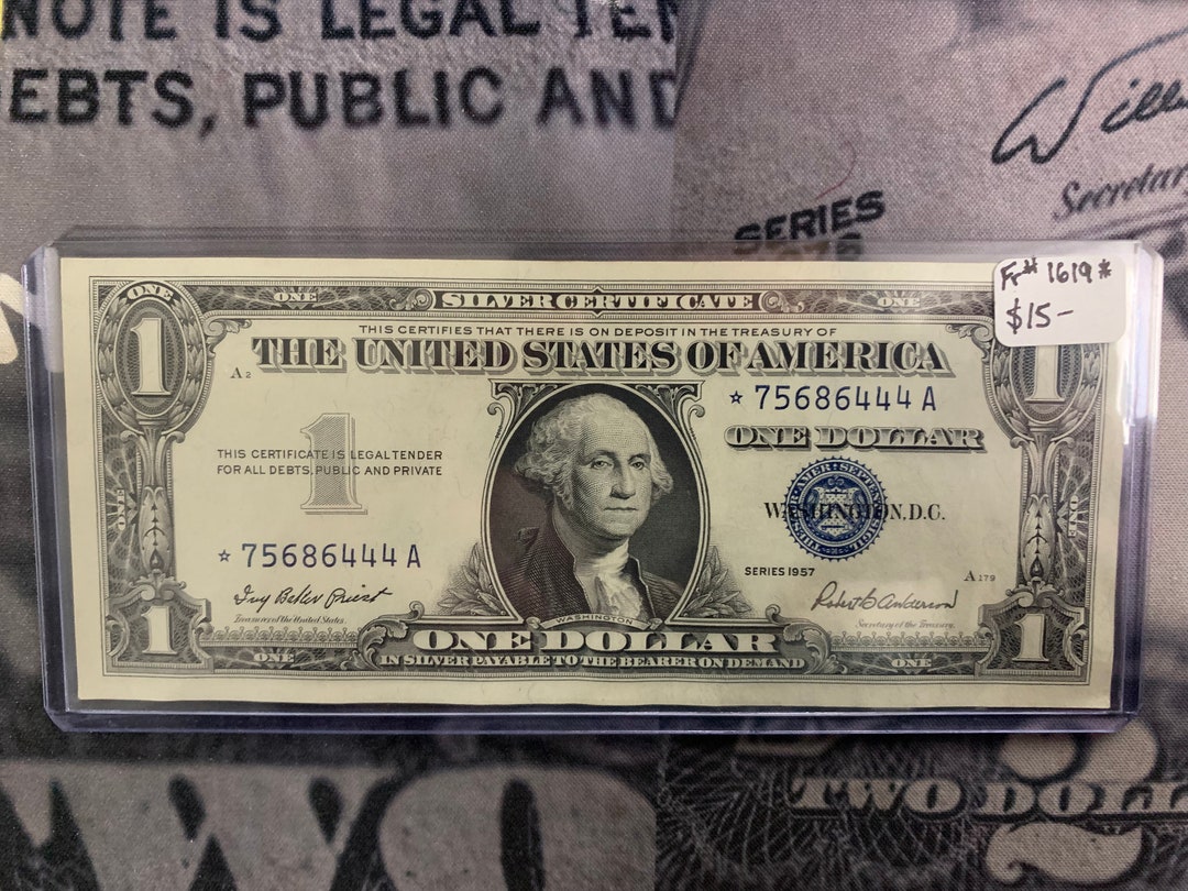 Vintage 1957 Star Note 1 Dollar Bill Triple 4s 48 Ladder Etsy