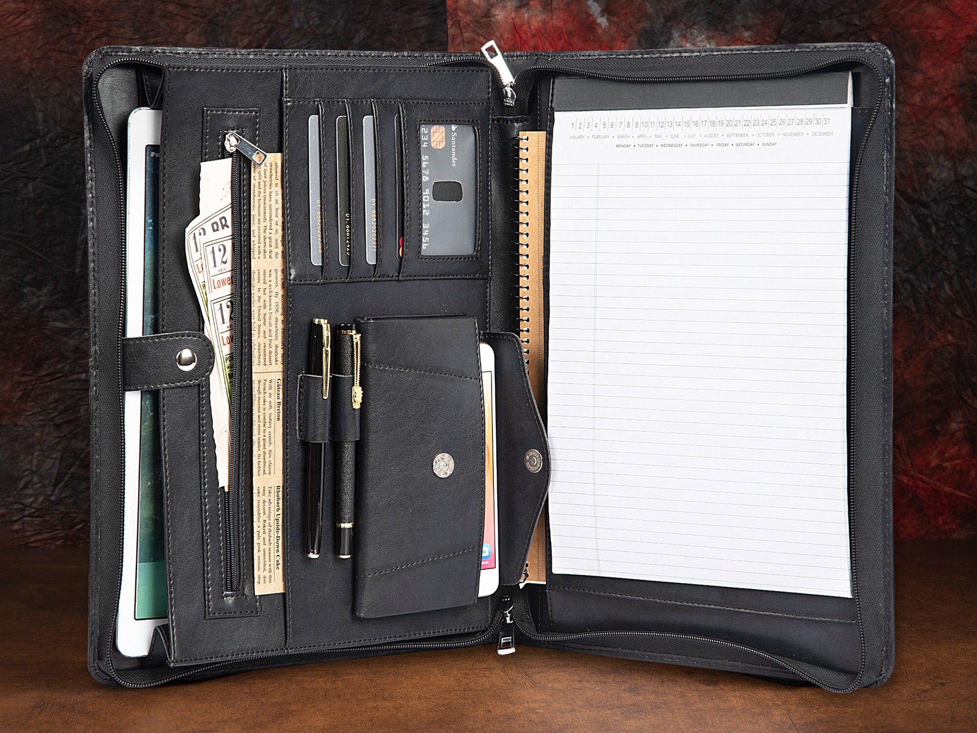 Handmade Leather Portfolio With Handleleft/right Handed Etsy