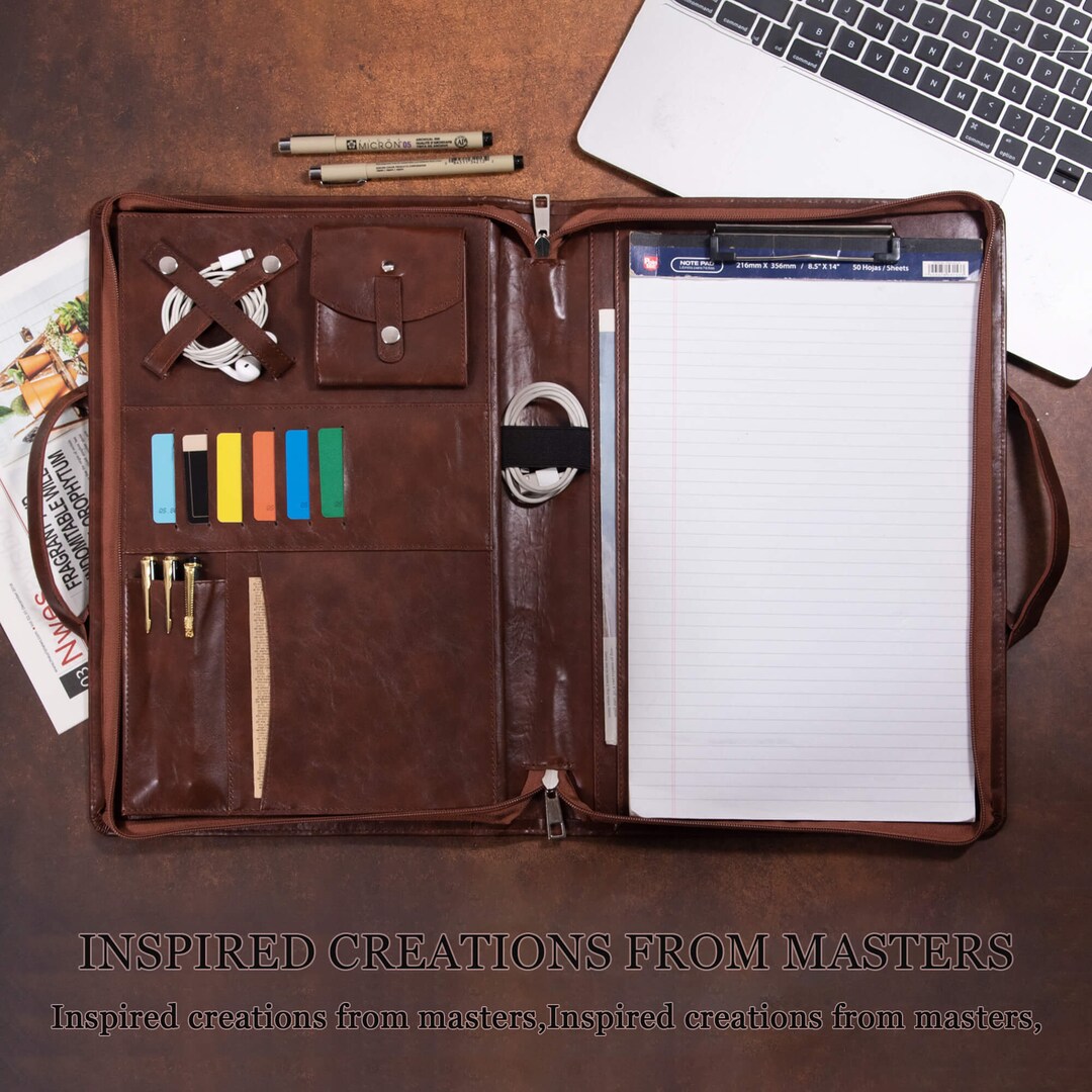 Handmade Leather Portfolio for Menleather Padfolio With Etsy