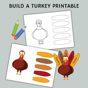 Build A Turkey Printable | Thankful Turkey | Thanksgiving Craft Activity | Gratitude