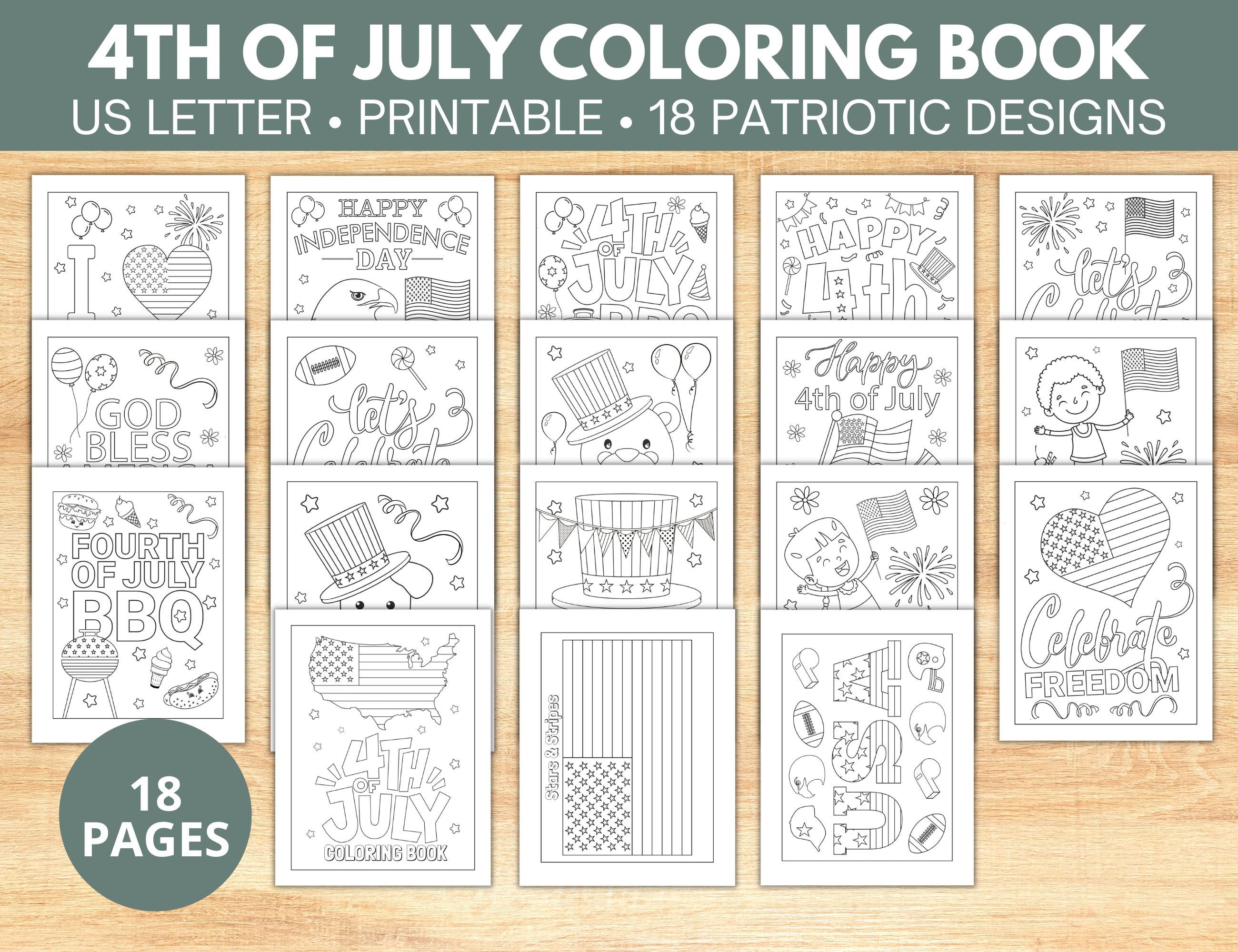 4th of July Printable Coloring Pages Fourth of July Coloring Book ...