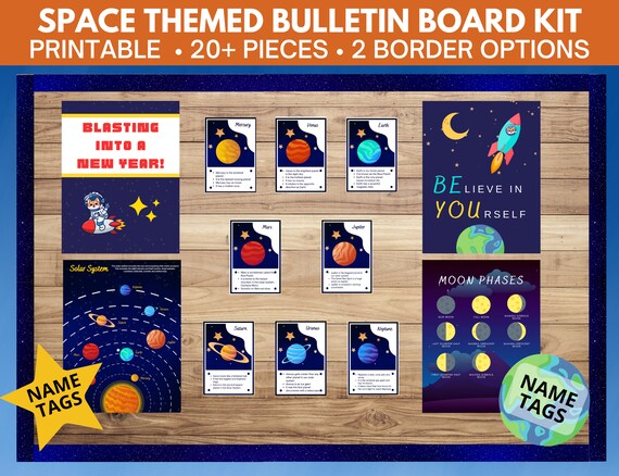 Bulletin Board Kit Space Theme Printable Space Posters - Etsy