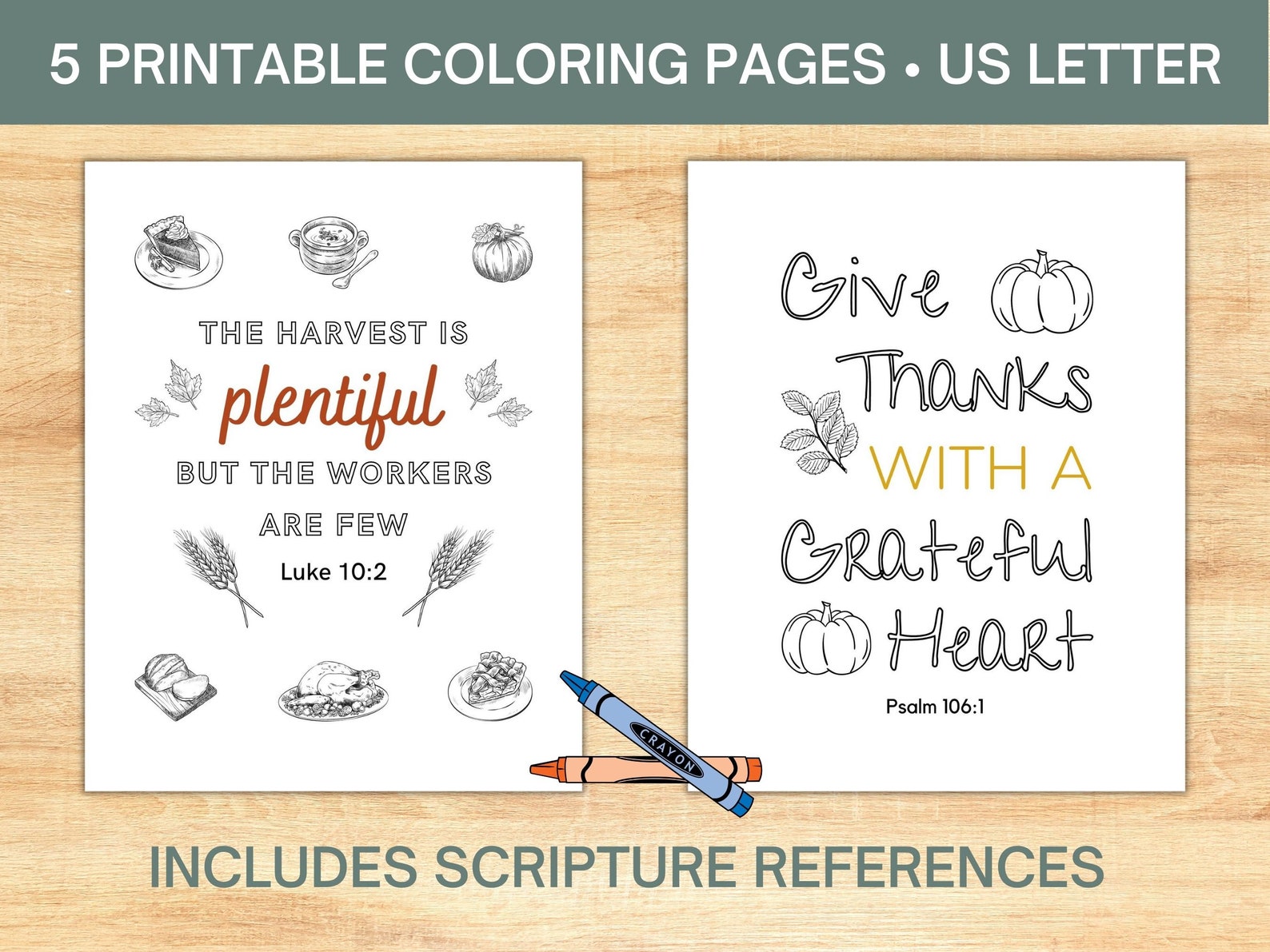 Bible Verse Coloring Page for Thanksgiving or Fall Activity | Printable ...