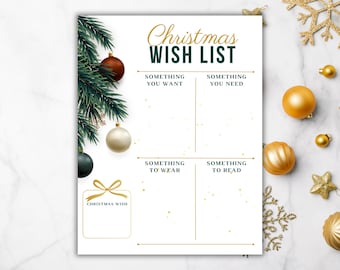 Christmas Wish List Printable | Minimalist Christmas Gift List | Something You Want | Something You Need | Something to Wear Read |