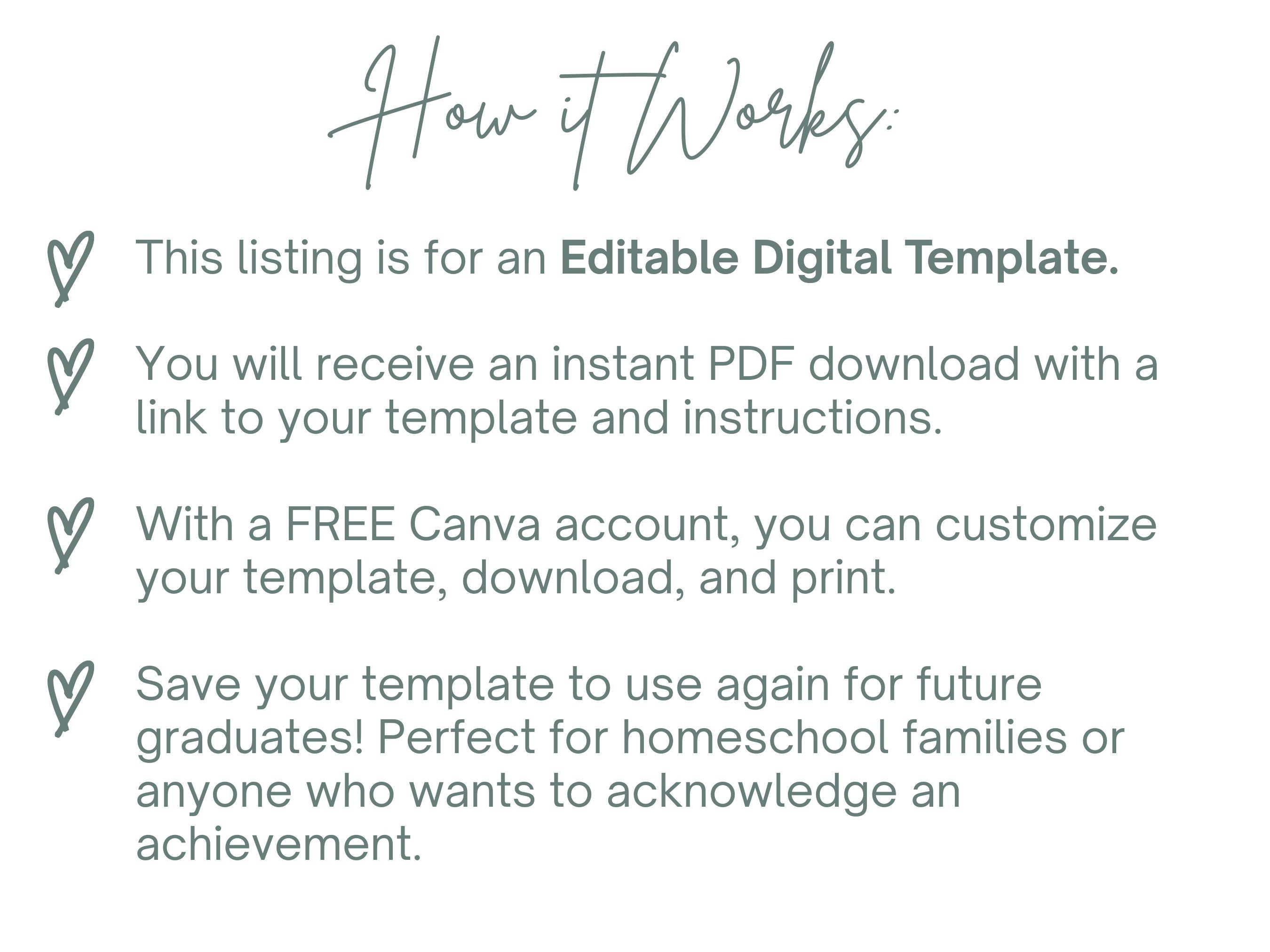 Editable Homeschool Diploma Template Homeschool Diploma High School ...