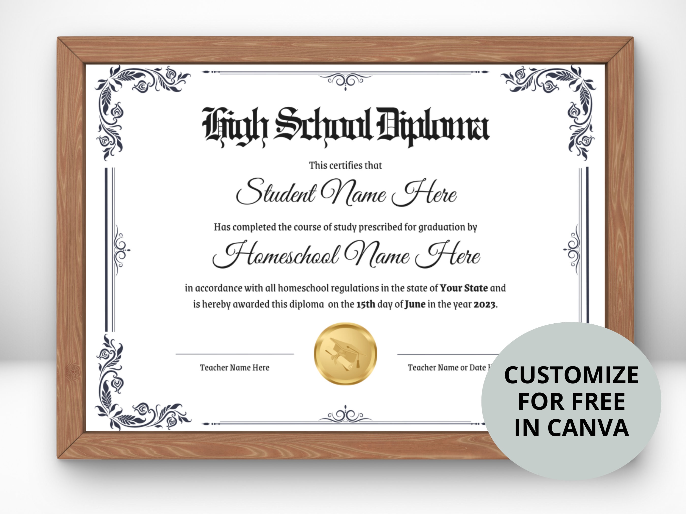 Editable Homeschool Diploma Template Homeschool Diploma High School Editable Homeschool Diploma Template Homeschool Diploma High School