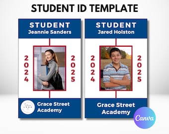 Student ID Card Template | Homeschool ID | Canva Template | Custom ID Card | Teacher Badge
