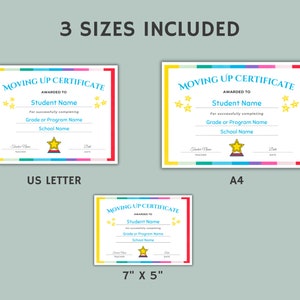 Editable Moving up Certificate Preschool Graduation Daycare