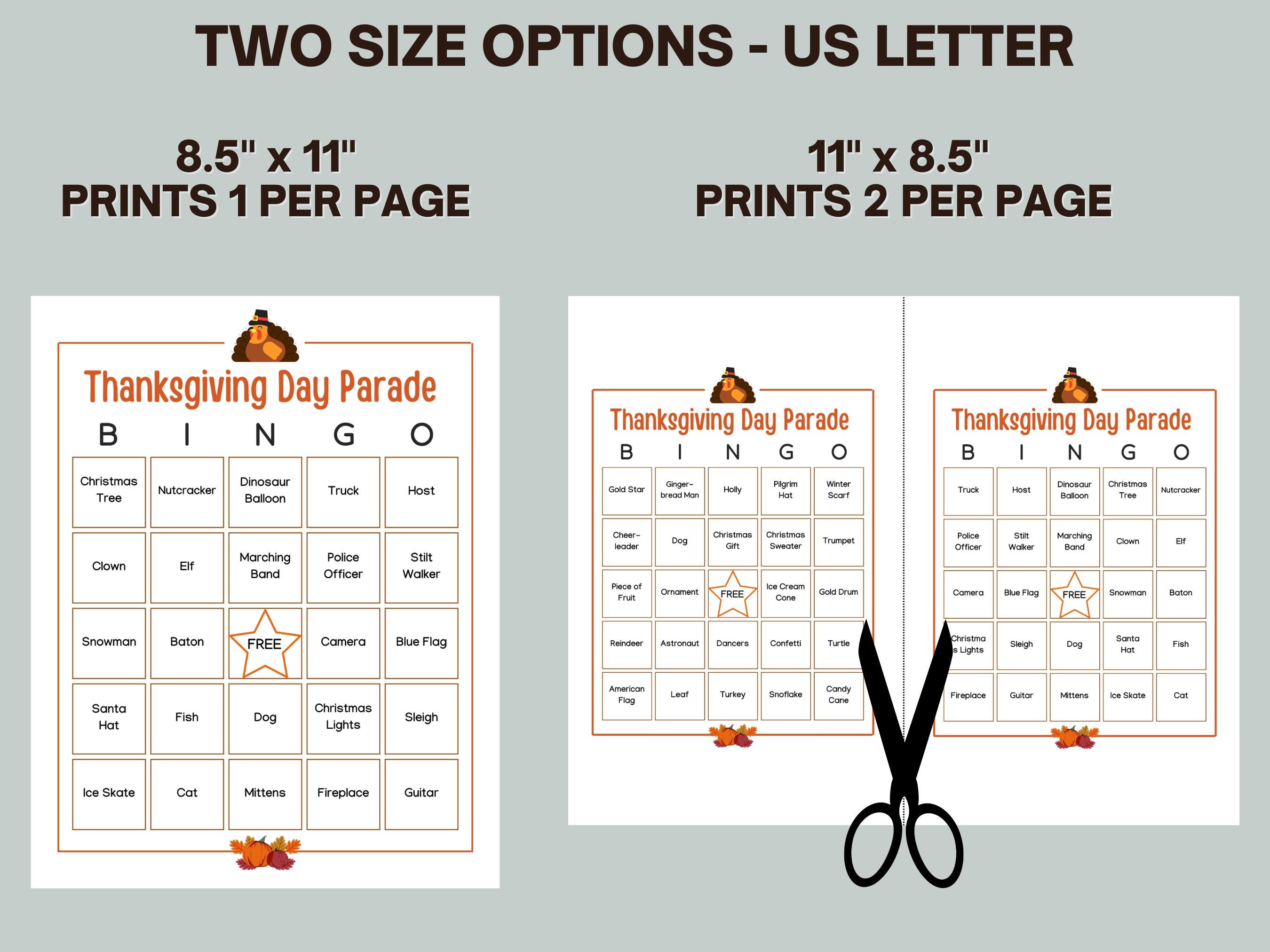 Thanksgiving Parade Bingo Printable Family Activity for Thanksgiving
