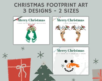 Christmas Footprint Art Printable Budle | US Letter and A4