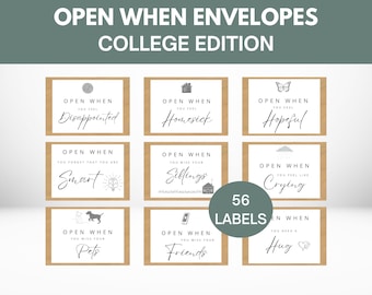 Sobres "Abrir cuando la universidad" / Imprimible / Descarga instantánea / Sobres "Abrir cuando la universidad" / Regalo de graduación