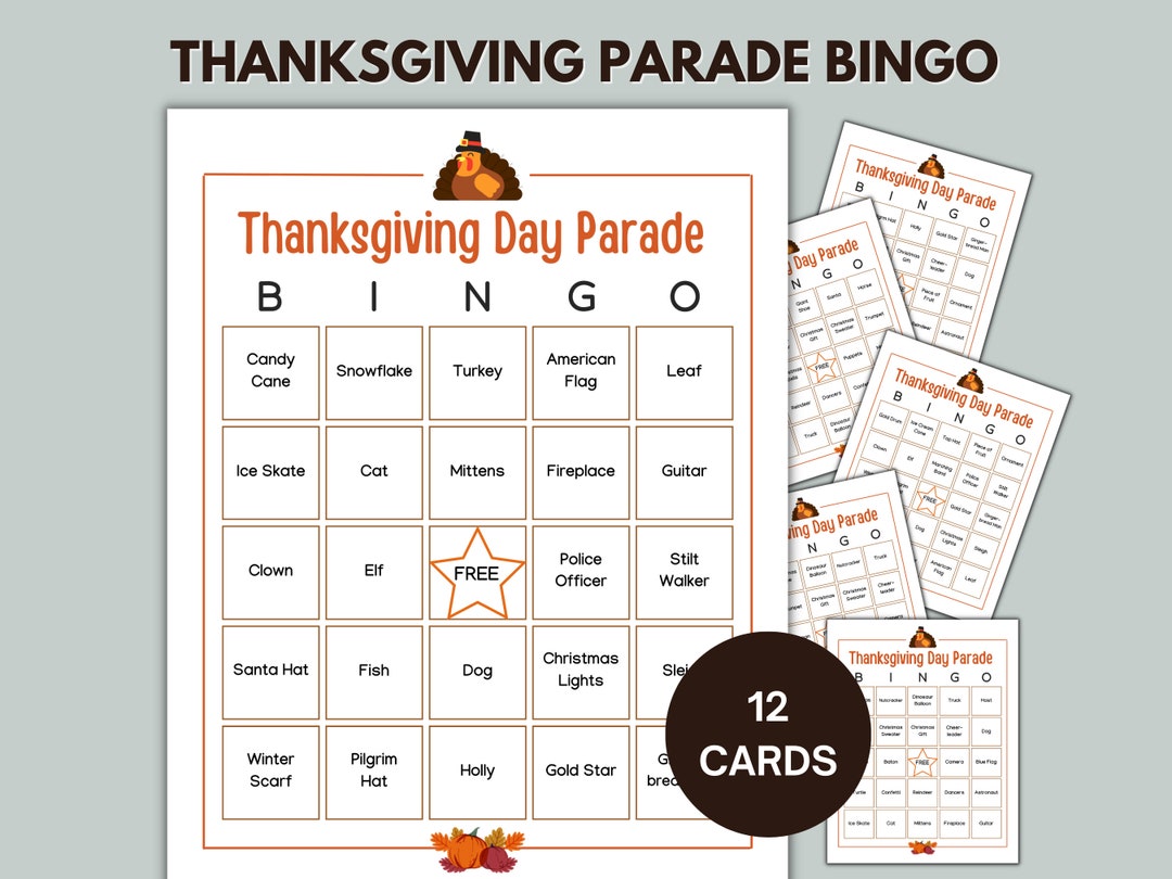Thanksgiving Parade Bingo Printable Family Activity for Thanksgiving