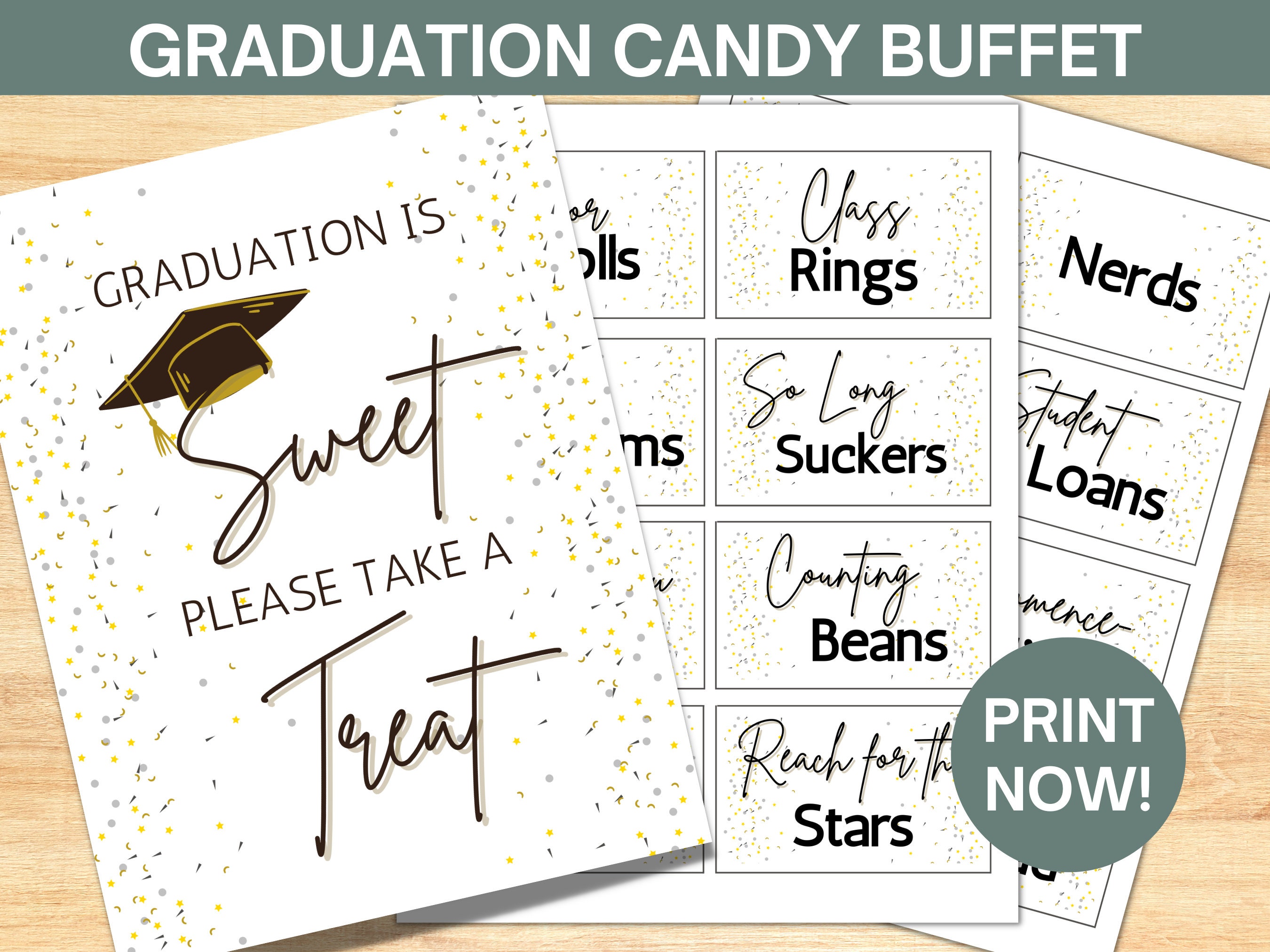 Graduation Candy Bar Sign & Labels Printable Graduation - Etsy Canada