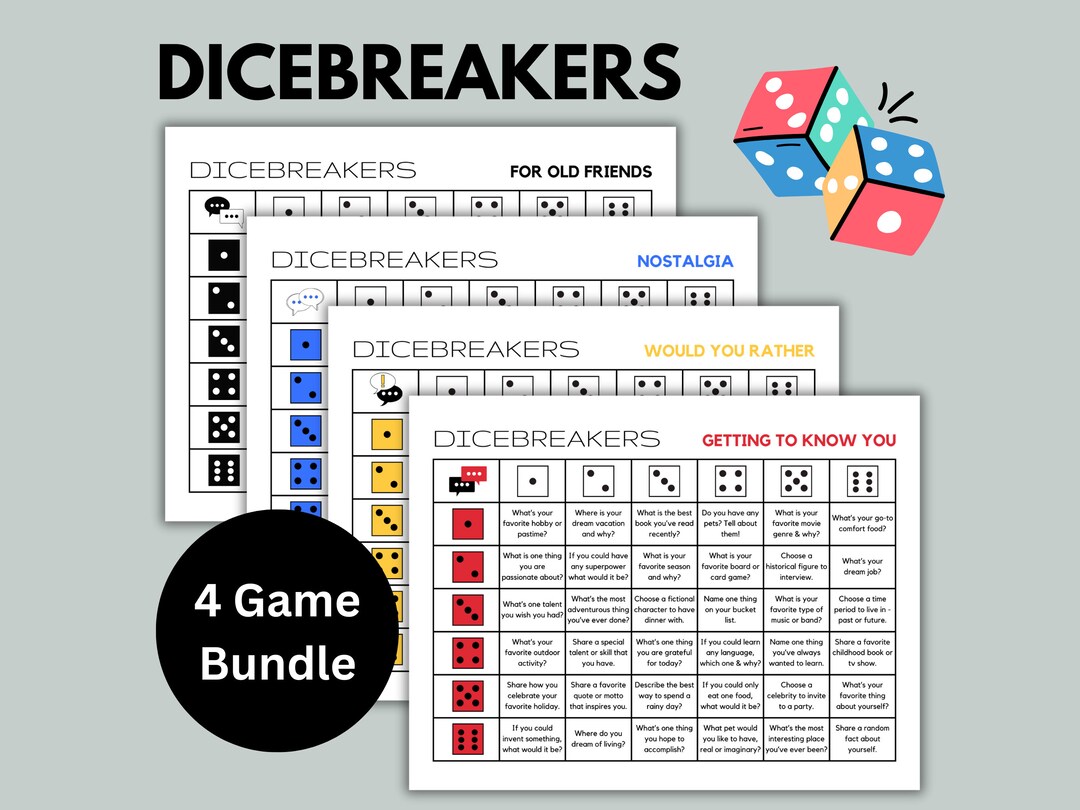 Dicebreakers Conversation Starters Table Talk Game Icebreaker Game 4