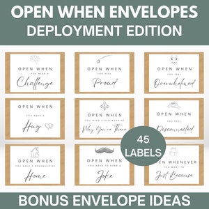 Abrir cuando sobres para implementación / Imprimible / Descarga instantánea / Abrir cuando cartas / Abrir cuando etiquetas / Abrir cuando tarjetas / Regalo militar