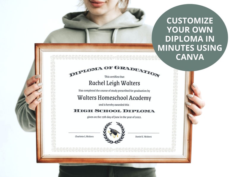 Editable Homeschool Diploma Template Homeschool Diploma High School ...