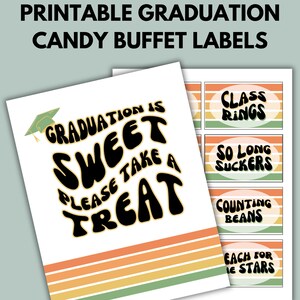 Graduation Candy Bar Sign & Labels | Printable | Graduation Candy Buffet Printable | Graduation Party Decorations