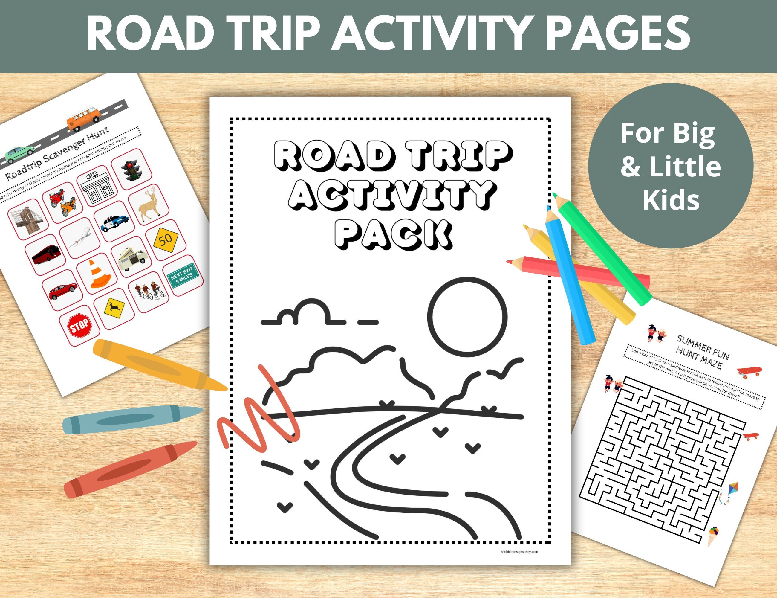 Family Road Trip Printable Games and Activities Road Trip Games Road ...