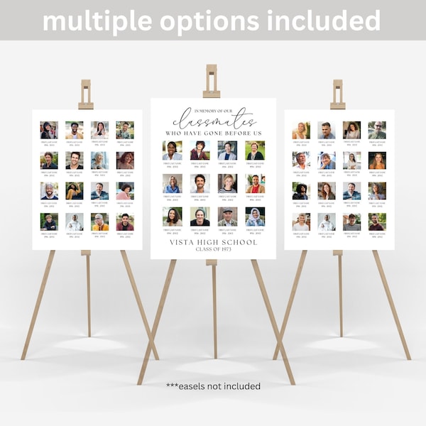 Memorial Poster Template Class Reunion Etsy