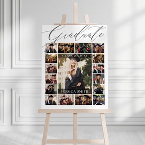 Graduation Photo Collage TEMPLATE Class of 2024, Personalized Gift for Graduate, Graduation Party Poster, Photo Display Keepsake