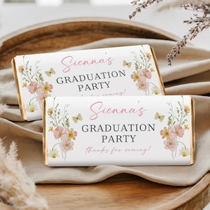 Graduation Candy Bar Wrappers, Chocolate Bar Graduate Party Favors, Grad Party Decoration Ideas,  Canva Template (Digital Download) SG