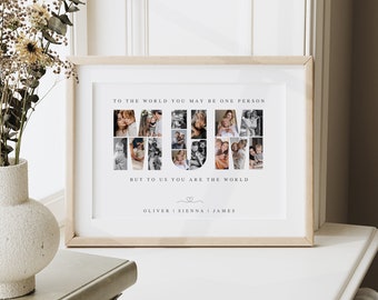 Custom Mum Photo Collage TEMPLATE, Gift for Mother, Mother's Day Gift, Birthday Present, Edit Yourself DIY Download, Canva Template