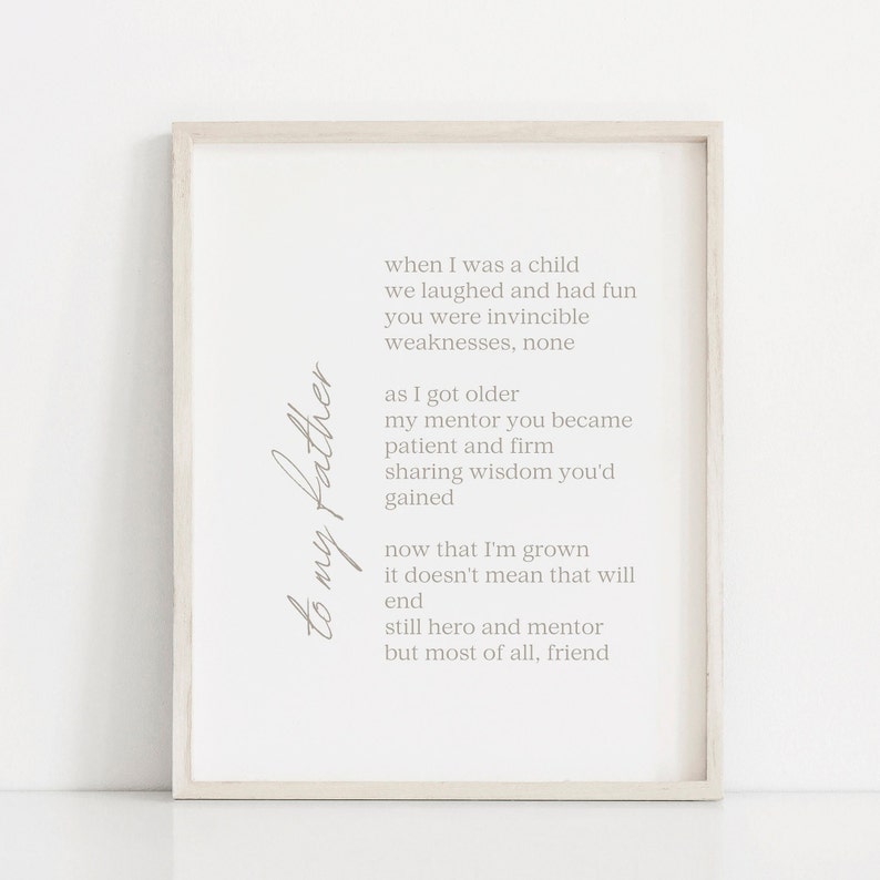 Memorial Poem for Father Printable Funeral Poem Ready to - Etsy