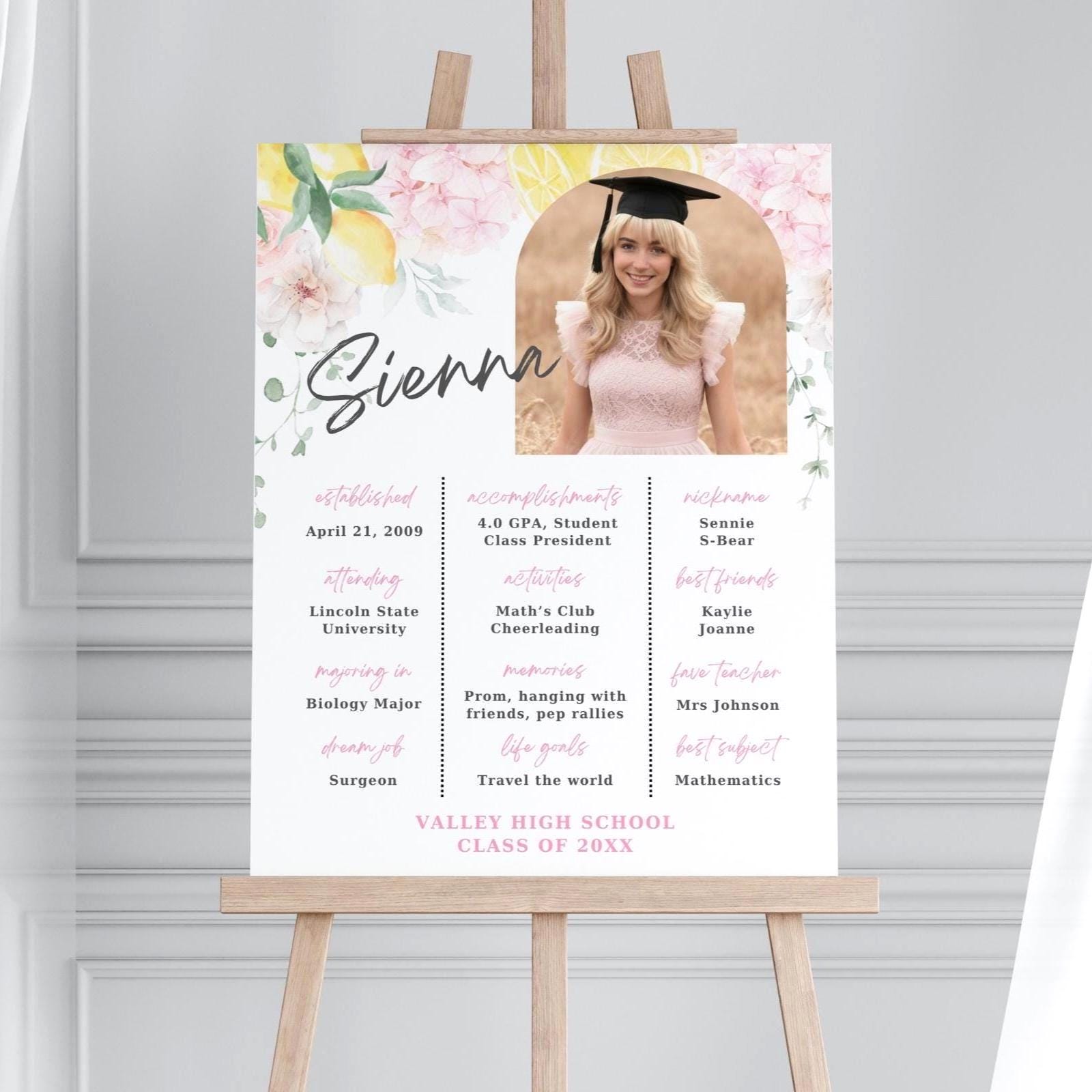 Graduated Milestone Graduation Party Milestone Sign With Photos, Freshly Graduated Poster ...