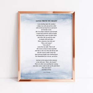 Gone From My Sight Poem Ready to Print, Celebration of Life Poem ...
