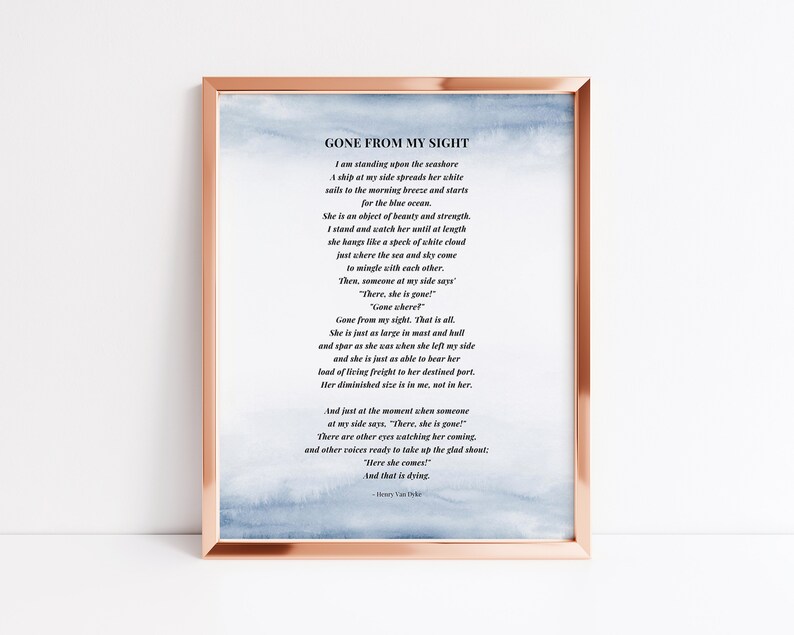Gone From My Sight Poem Ready to Print Celebration of Life - Etsy