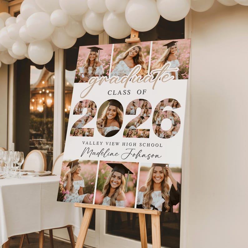 2026 Graduation Photo Collage Poster, Grad Party Welcome Sign: Canva ...